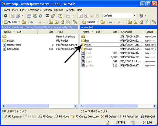WinSCP file panes screenshot