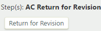 AC return for revision step with return for revision button