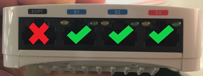 Aruba 303H ports: E1 through E3 provides standard Ethernet connectivity