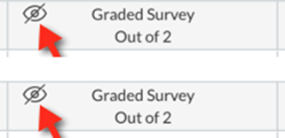 Assignment header shows hidden grades