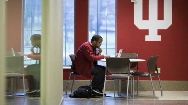 Student using computer