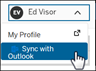 Sync with Outlook option