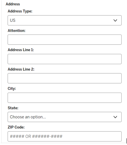 How the Address element displays on a live form